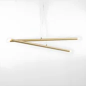 Lampy sufitowe - Złota lampa Tubo 4 wisząca z możliwością wymiany żarówek - miniaturka - grafika 1