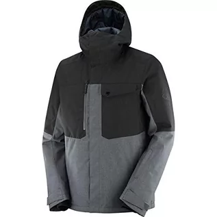 Kurtki męskie - Salomon Męska kurtka POWDERSTASH JKT M, heban/czarna, S, Hebony/czarny, S - grafika 1