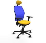Fotele i krzesła biurowe - Krzesło Biurowe z Zagłówkiem Jorquera Piqueras y Crespo 3D036G1 Żółty - miniaturka - grafika 1