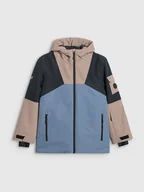 Kurtki i kamizelki sportowe męskie - 4F Kurtka snowboardowa membrana 10000 chłopięca - brązowa 122 (6-7 lat) - miniaturka - grafika 1