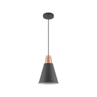 Lampy sufitowe - Czarna lampa wisząca z metalowym kloszem ø 22 cm Gianni – GTV - miniaturka - grafika 1