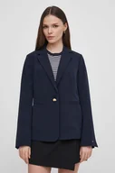 Marynarki i żakiety damskie - Tommy Hilfiger marynarka kolor granatowy jednorzędowa gładka - miniaturka - grafika 1