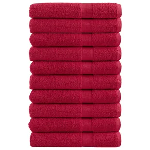 vidaXL Ręczniki, premium, 10 szt., czerwone, 100x200 cm, bawełna 100% - Ręczniki - miniaturka - grafika 1