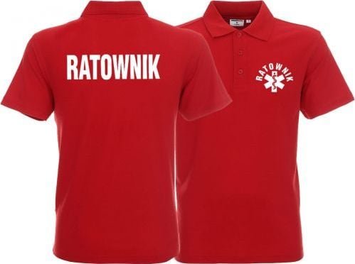 Promostars LPP - Koszulka Polo męska RATOWNIK czerwona