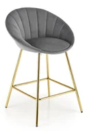 Taborety i hokery - Szary tapicerowany hoker welurem w stylu glamour K3-N79 - miniaturka - grafika 1