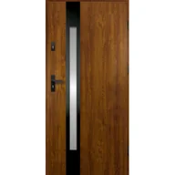 Drzwi zewnętrzne - Drzwi zewnętrzne TEMIDA lakomat czarny inox złoty dąb 90 prawe RADEX - miniaturka - grafika 1