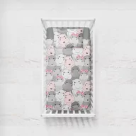 Pościel dla dzieci - Pościel bawełniana BĄBELKOWO-HIPPO 100x135+40x60 - miniaturka - grafika 1
