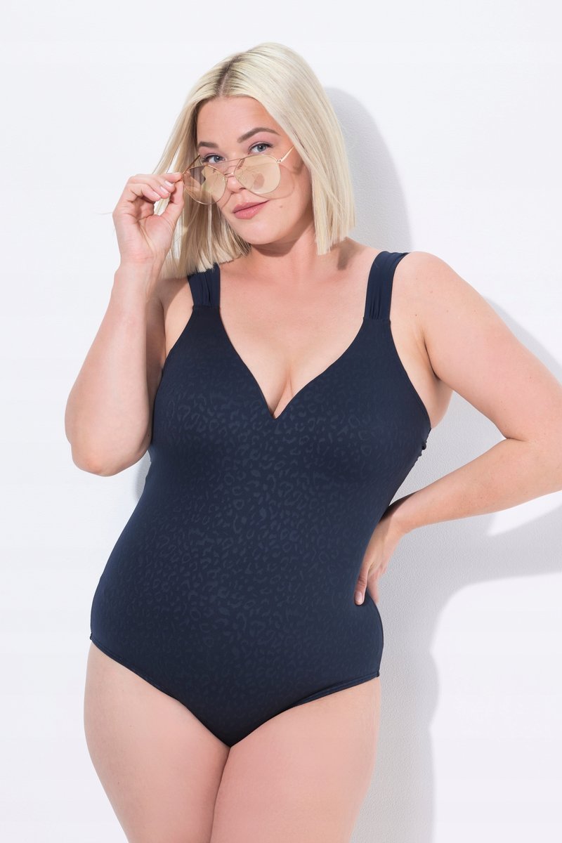 ULLA POPKEN GRANATOWY KOSTIUM JEDNOCZĘŚCIOWY PLUS SIZE NA LATO 52 7BA