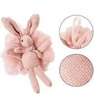 Inne akcesoria do pielęgnacji dzieci - ECARLA myjka gąbka do mycia ciała na mokro Falbanki Bunny Różowa 15cm GB10R - miniaturka - grafika 1