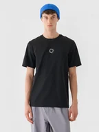 Koszulki męskie - Męski t-shirt z nadrukiem Outhorn OTHWAW24TTSHM2435 - czarny - miniaturka - grafika 1
