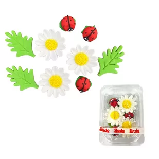 Figurki cukrowe Rumianek polny biedronki listki - Dodatki do ciast w proszku - miniaturka - grafika 1