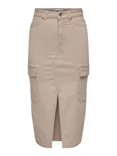 Sukienki - ONLY Spódnica dżinsowa w kolorze beżowym - grafika 1