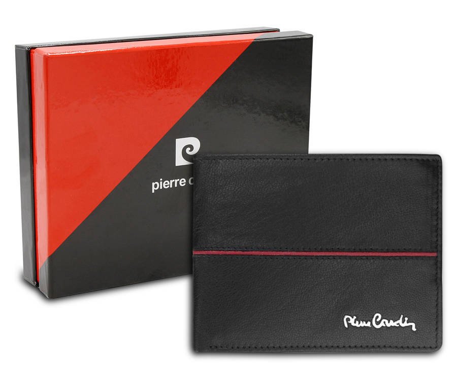 Pierre Cardin, Portfel skórzany męski, Tilak38 324, czarny, ochrona RFID