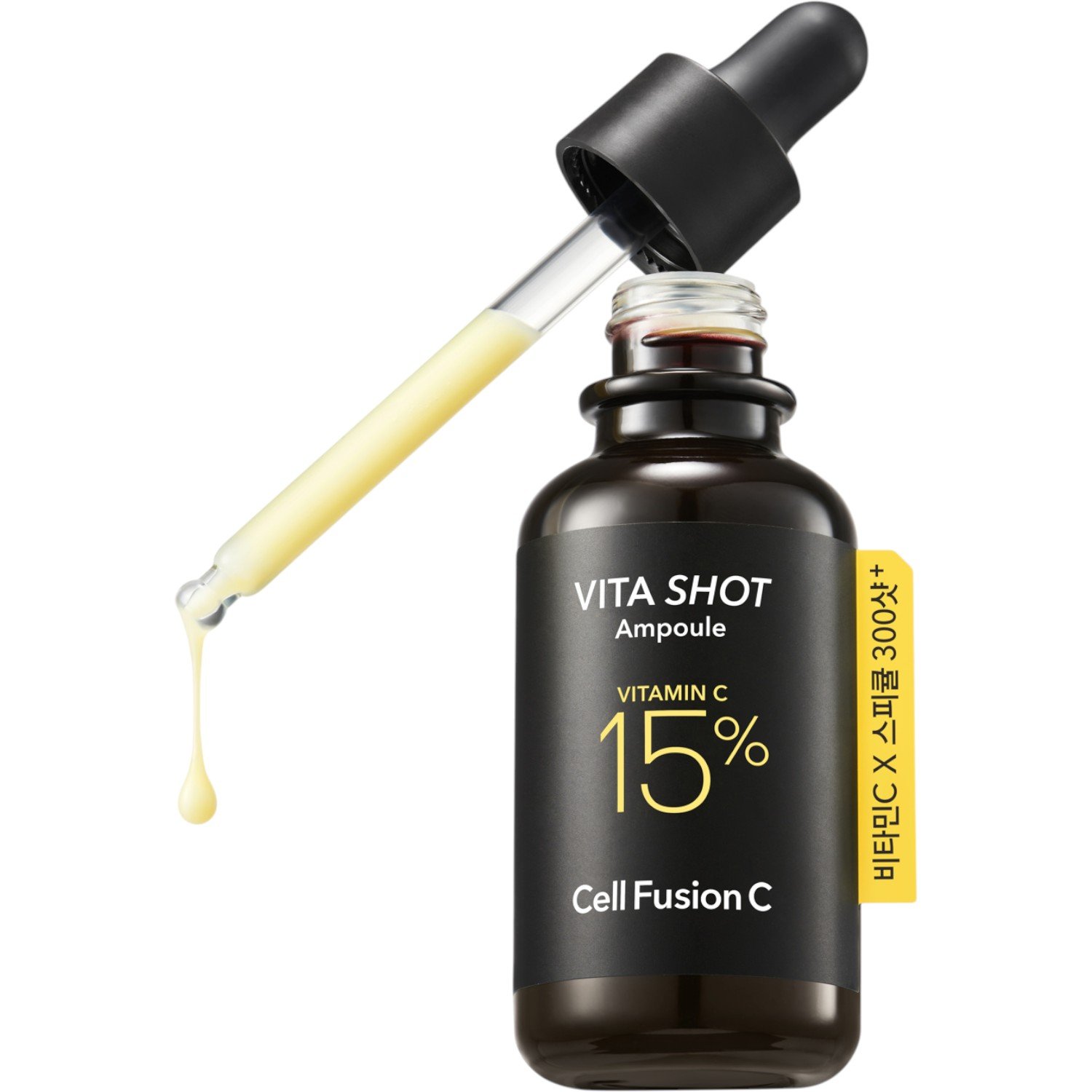 Cell Fusion C Toning C Vita Shot, Rozjaśniające serum z 15% witaminą C i mikroigłami