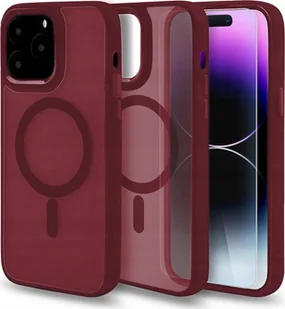 Hello Case Etui MagSafe do Apple iPhone 15 Pro Czerwone, Pancerne, Matowe SZKŁO 9H - Etui i futerały do telefonów - miniaturka - grafika 1