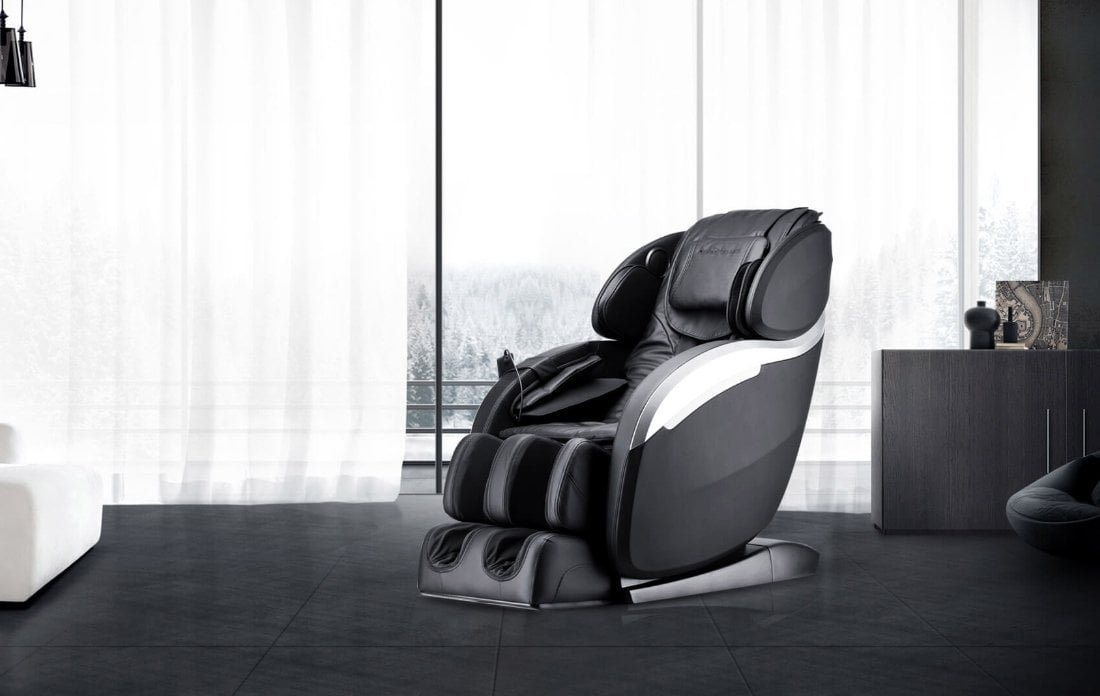 HDL Fotel masujący Dios V2 czarny 3D, skan kręgosłupa