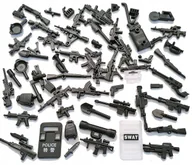 Klocki - BRONIE ZESTAW - klocki akcesoria figurki broń zestaw płytka karabin wojsko - miniaturka - grafika 1