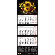 Kalendarze - Kalendarz 2022 trójdzielny Premium Słoneczniki Nowa - miniaturka - grafika 1