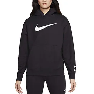 Nike W Nsw Swsh Hoodie Ft bluza damska czarny Black/(White) XX-L - Bluzy damskie - miniaturka - grafika 1
