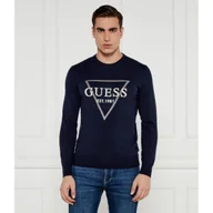 Swetry męskie - GUESS Sweter FABIAN Regular Fit z dodatkiem kaszmiru - miniaturka - grafika 1