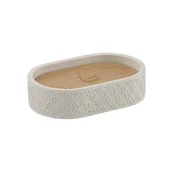 Mydelniczki i dozowniki mydła - Beżowa betonowa mydelniczka Sapho Afrodite - miniaturka - grafika 1