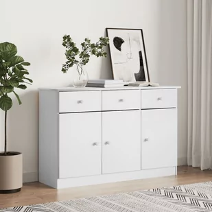 vidaXL Szafka ALTA, biała, 112x35x73 cm, lite drewno sosnowe - Szafki nocne - miniaturka - grafika 1