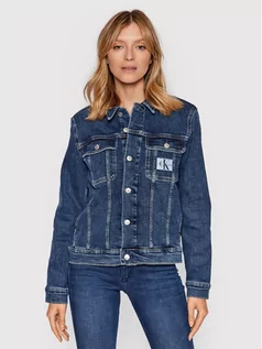 Kurtki damskie - Calvin Klein Jeans Kurtka jeansowa J20J217810 Granatowy Regular Fit - grafika 1