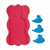 Inne akcesoria do pielęgnacji dzieci - Czas Bobasa Materacyk Do Kąpieli Gąbka Mata Do Wanny + 3 Gąbki Różowy - miniaturka - grafika 1