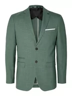 Kurtki męskie - SELETED HOMME Męska kurtka garniturowa Slhslim-Oasis Linen BLZ Noos, jasnozielony (light green melange), 90 - miniaturka - grafika 1