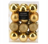 Bombki - Zestaw 24 bombek choinkowych plastikowe złote 3cm - miniaturka - grafika 1