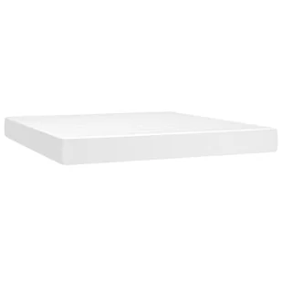 Lumarko Łóżko kontynentalne z materacem i LED, biała ekoskóra 180x200cm - Łóżka - miniaturka - grafika 7