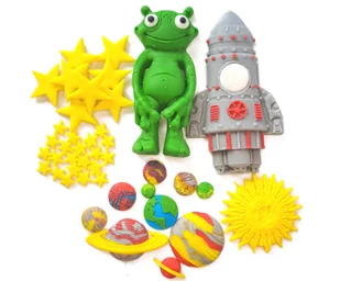 Zestaw na tort - Kosmos UFO + dodatki /KOS1 - Dodatki do ciast w proszku - miniaturka - grafika 1