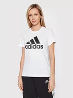 Koszulki sportowe damskie - Adidas T-Shirt Loungewear Essentials Logo GL0649 Biały Regular Fit - miniaturka - grafika 1