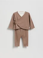 Komplety dla niemowląt - Reserved - Dzianinowy komplet z wiskozą - brązowy - miniaturka - grafika 1