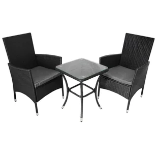 Zestaw Bistro Rattan Jardí czarny - Meble ogrodowe - miniaturka - grafika 1