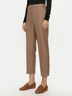 Spodnie sportowe damskie - Tommy Hilfiger Spodnie materiałowe WW0WW42965 Beżowy Regular Fit - miniaturka - grafika 1