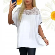 Bluzki damskie - KORONIKA KWIAT LUŹNA TUNIKA BAWEŁNA wygodna bluzka cudna 50 52 5XL 6XL - miniaturka - grafika 1
