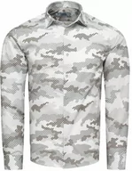 Koszule męskie - Koszula męska slim biała w szare wzory Recea - miniaturka - grafika 1