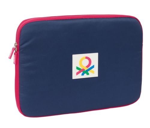 Safta BENETTON CHERRY - Etui na laptopa 15,6 cala, plecak, idealny dla dzieci w różnym wieku, wygodny i wszechstronny, jakość i wytrzymałość, 39,5 x 3,5 x 27,5 cm, Wiśnia/Morskie, M, Casual