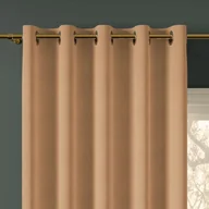 Zasłony - Zasłona welurowa gotowa na przelotkach, rozmiar 140x250 cm, kolor kawowy - miniaturka - grafika 1