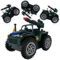 Zabawki zdalnie sterowane - Autko samochód wojskowy czołg pojazd przewrotka kopyrtek na baterie jeep - miniaturka - grafika 1