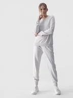 Spodnie damskie - Spodnie dresowe joggery damskie 4F 4FWMM00TTROF0945-27M Szary - miniaturka - grafika 1