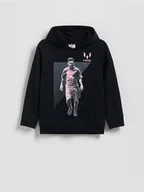 Bluzy dla chłopców - Reserved - Bluza z kapturem Messi - czarny - miniaturka - grafika 1
