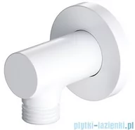 Baterie umywalkowe - Omnires przyłącze kątowe mosiężne biały mat S008WM - miniaturka - grafika 1