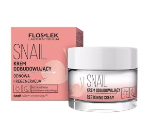 Flos-Lek Floslek Snail Krem odbudowujący na dzień i noc - Kremy do twarzy - miniaturka - grafika 1