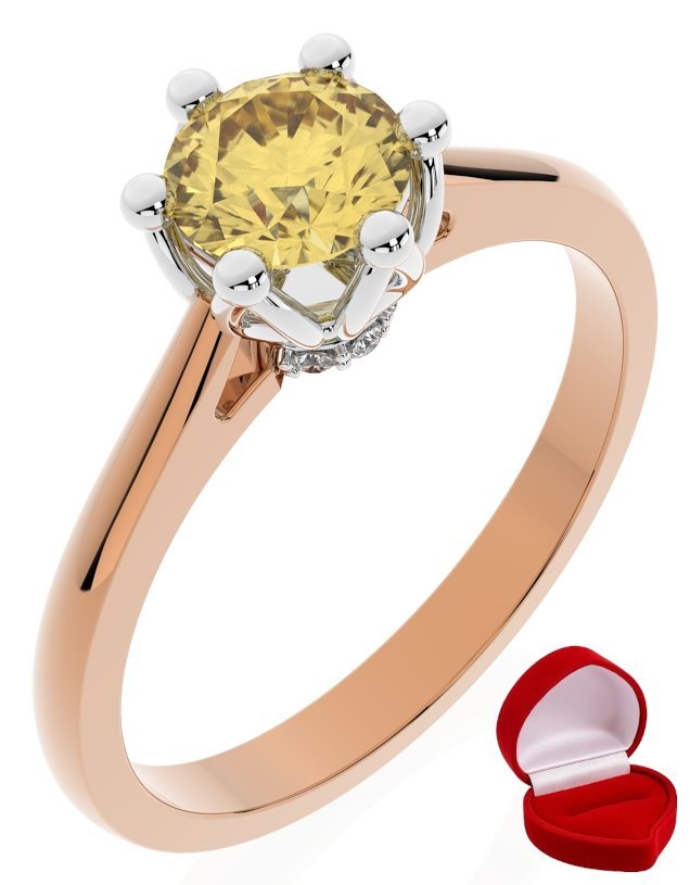 ZŁOTY PIERŚCIONEK ZARĘCZYNOWY 585 14k SZAFIR 0,50 ct RÓŻOWE ZŁOTO R10