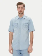 Koszule męskie - Wrangler Koszula jeansowa Western 112362742 Niebieski Regular Fit - miniaturka - grafika 1