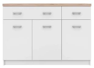 Biała Komoda Z Szafkami I 2 Szufladami 120 Cm Ivin 4X - Komody - miniaturka - grafika 1