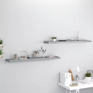 vidaXL vidaXL Półki ścienne, 2 szt., szare, 120x23,5x3,8 cm, MDF - Półki do salonu - miniaturka - grafika 1