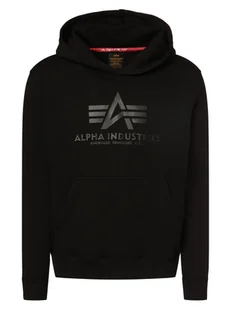 Alpha Industries Męski sweter z kapturem Mężczyźni czarny nadruk, S - Swetry męskie - miniaturka - grafika 1
